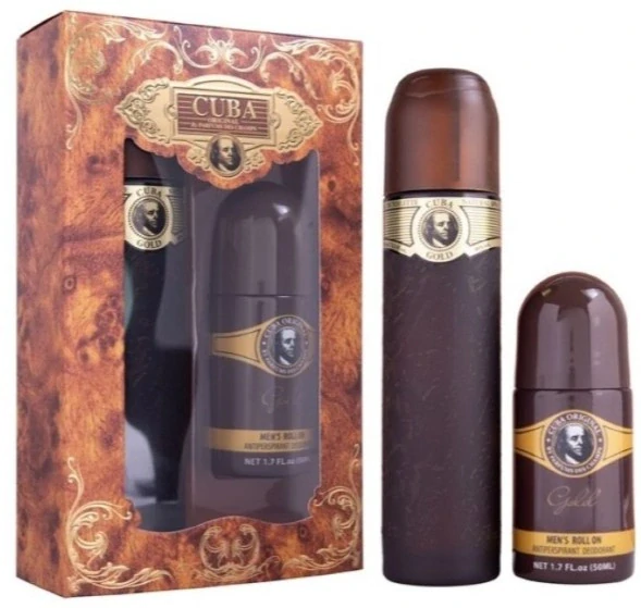 CUBA 2ks SADA GOLD EDT 100ml+ROLL ON 50ml